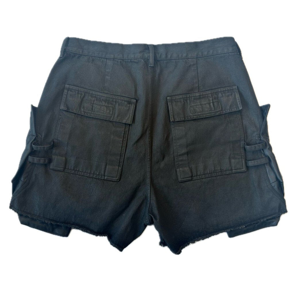 New Rick Owens Cargo Wax Leather Shorts size 34