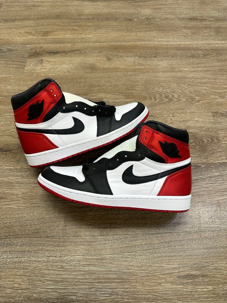 New Jordan 1 High Satin Black Toe Size 12w(10.5)