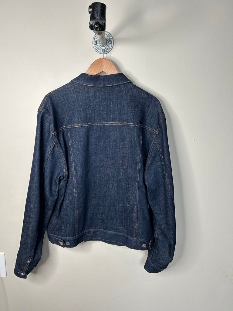 Preowned Dior Raw Denim Monogramed Jacket