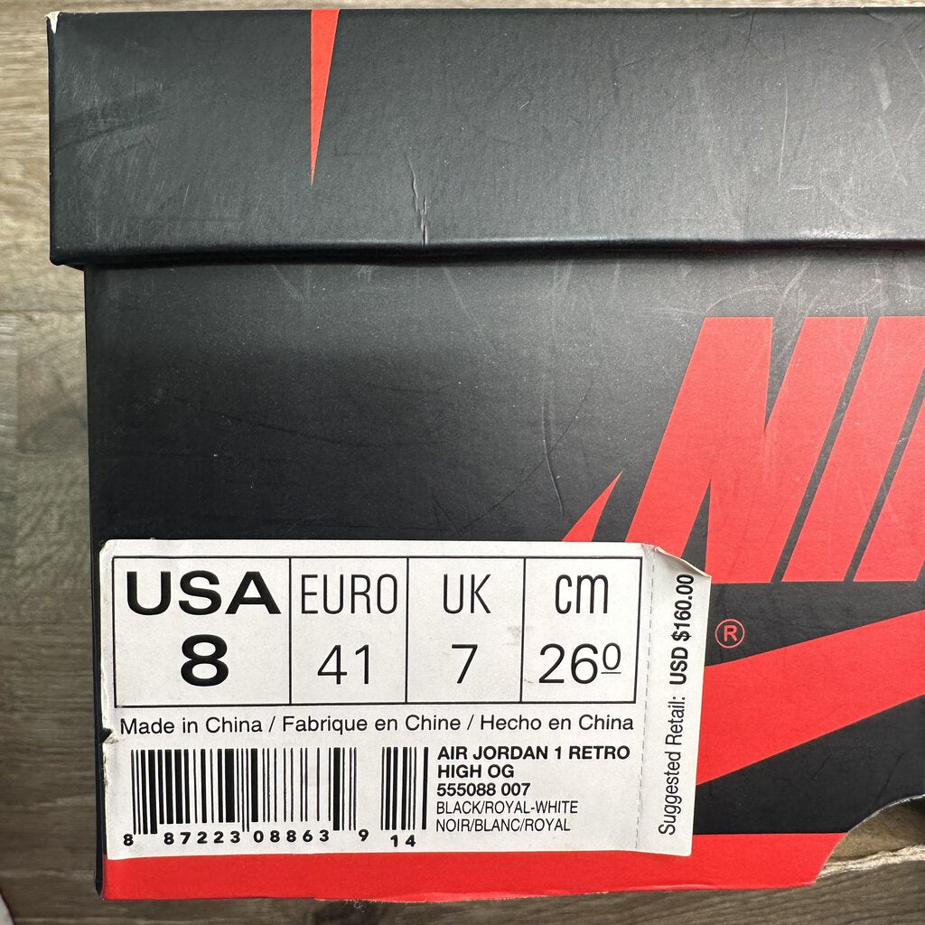 Preowned Jordan 1 Royal sz.8