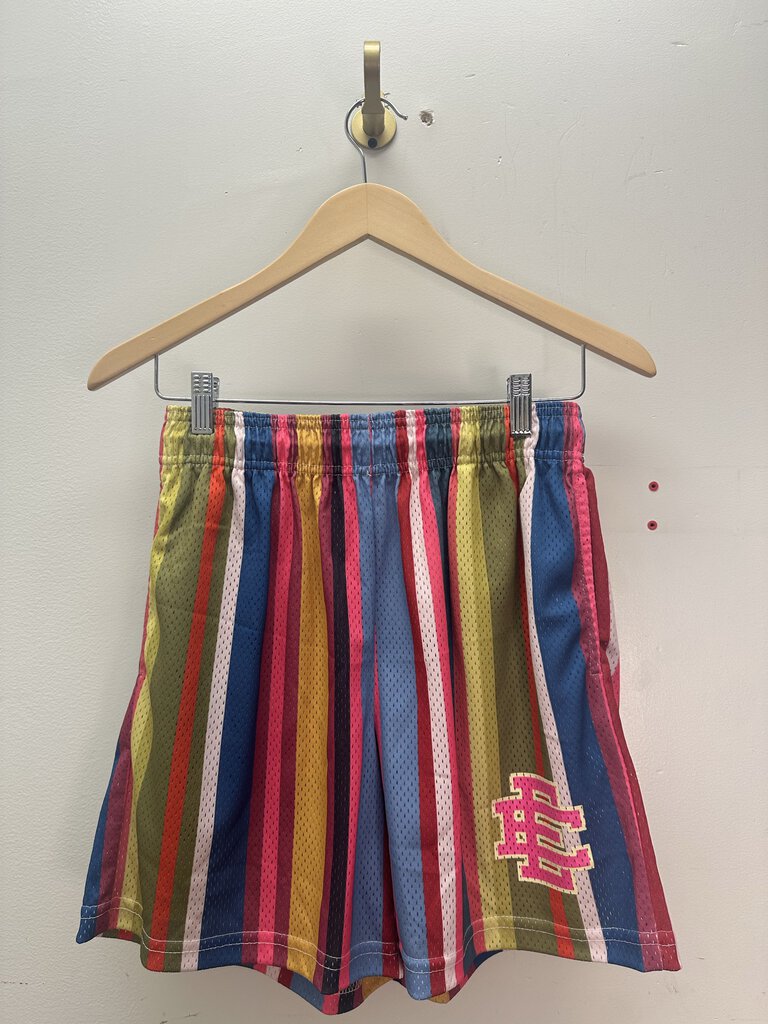 New Eric Emanuel Multi Color Stripe Shorts Size Medium