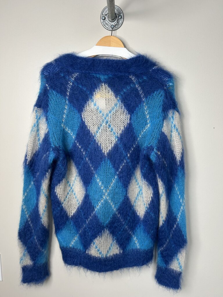 New Marni Plaid Navy Cardigan Size 44