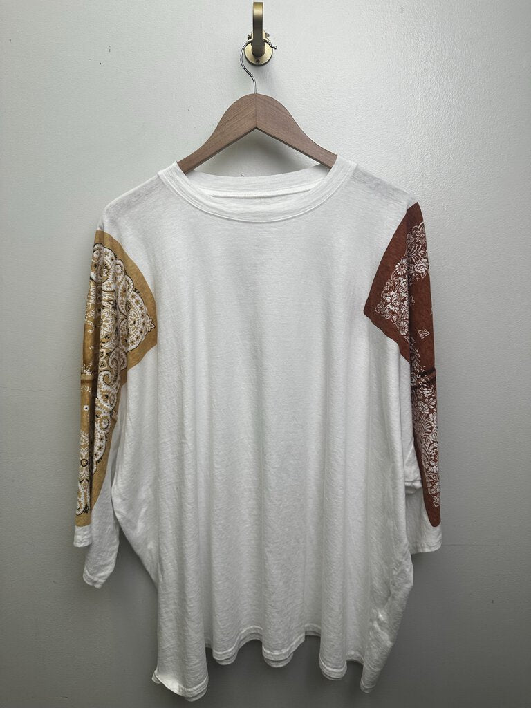 New Kapital Huge Flag Bandana Brown Tee Size 3