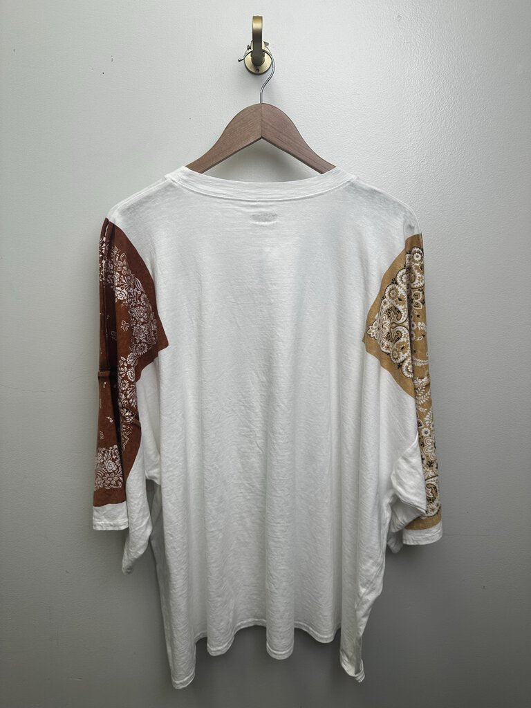 New Kapital Huge Flag Bandana Brown Tee Size 3