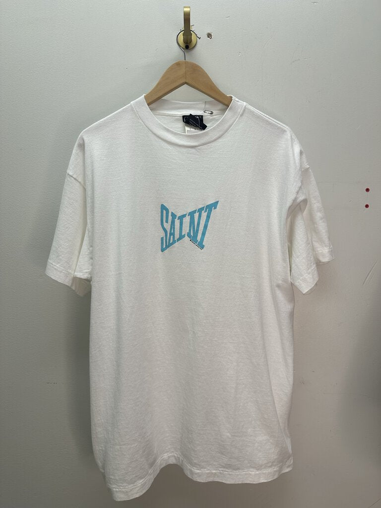 New Saint Michael Everlast Logo Tee White Tiffany Size Large