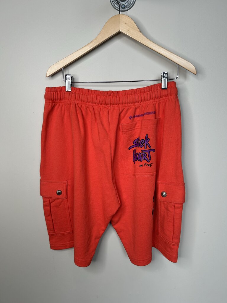 New Chrome Hearts Matty Boy Spark The Heart Orange Shorts Size XL