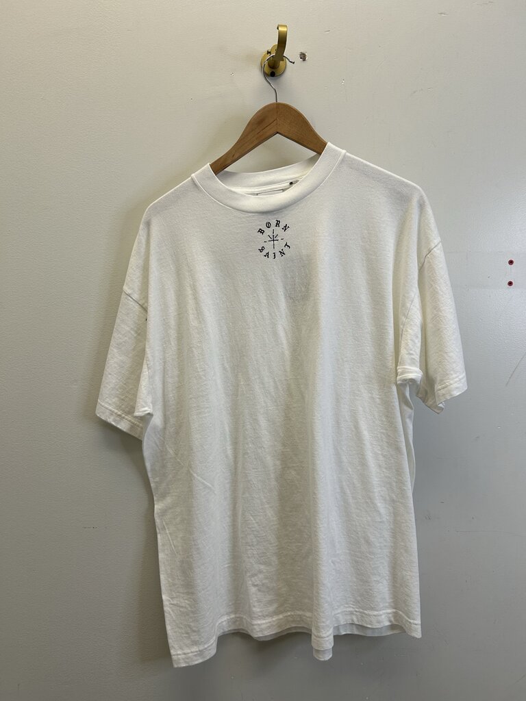 New Saint Michael Born White Tee Size XL