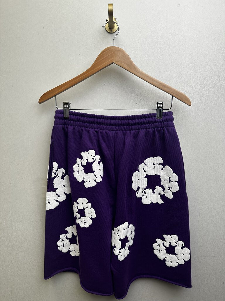 New Denim Tears Wreath Shorts Purple Size Medium