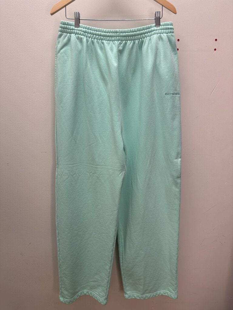 Preowned Balenciaga Teal Sweatpants Size Large