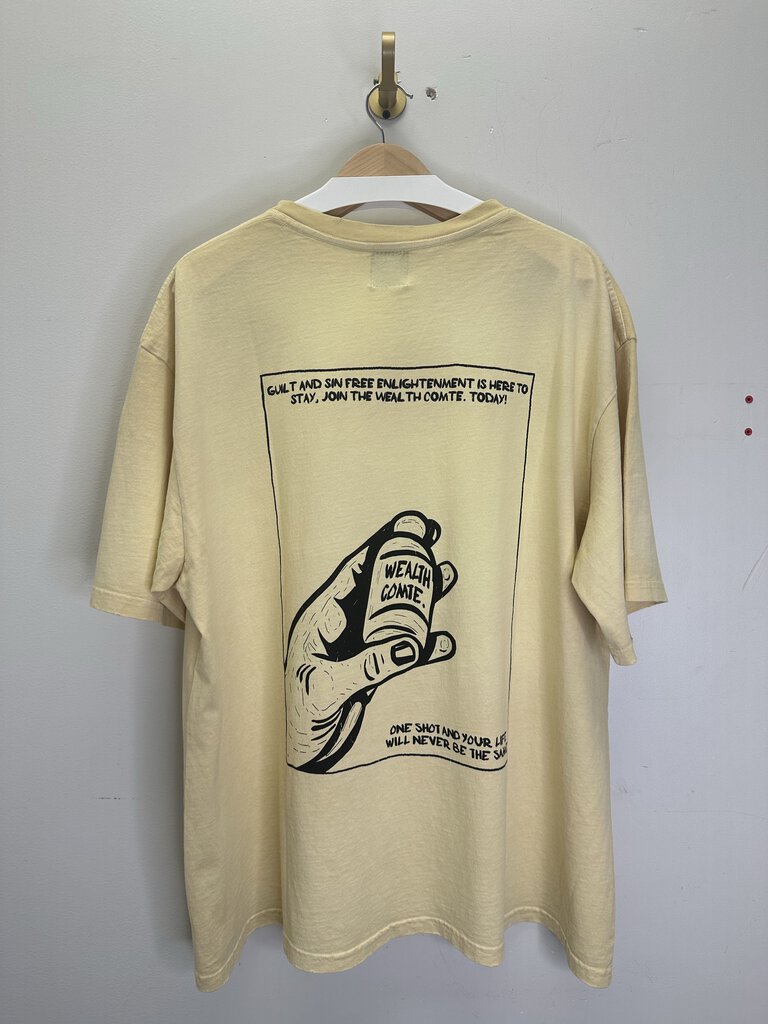 New Wealth Comte Bottled Enlightenment Yellow Tee Size XL