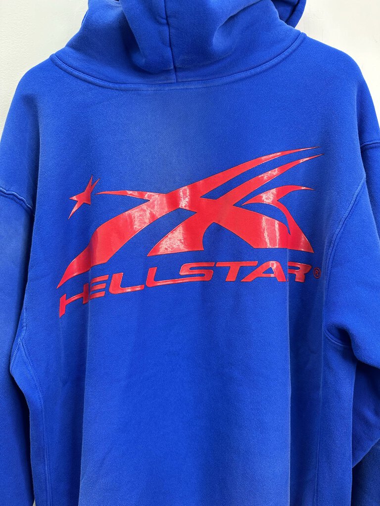 New Hellstar Blue Red Hoodie Size Medium