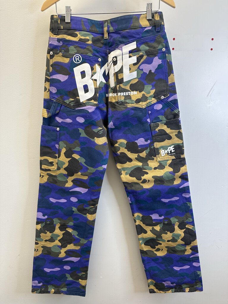 Preowned Bape Heron Preston Camo Carpenters size S