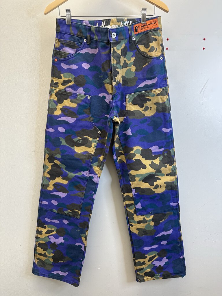 Preowned Bape Heron Preston Camo Carpenters size S