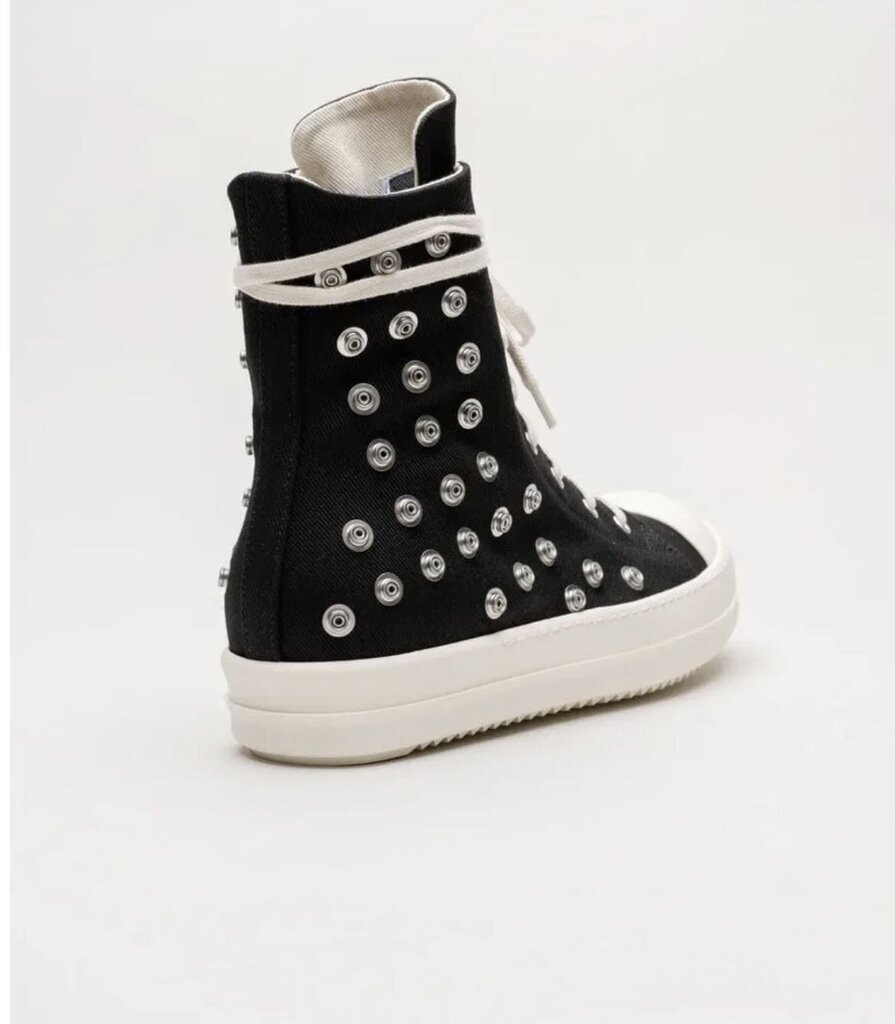 New Rick Owens Ramone High Studs Black Size 45