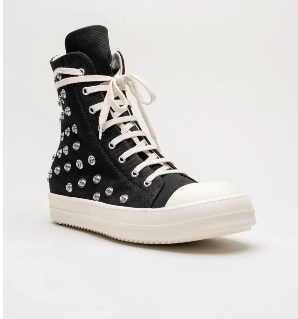 New Rick Owens Ramone High Studs Black Size 45