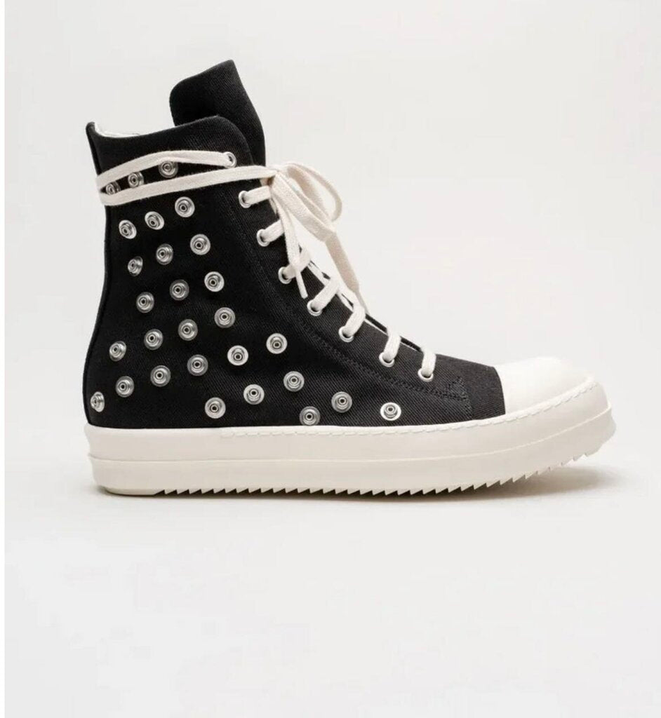 New Rick Owens Ramone High Studs Black Size 45