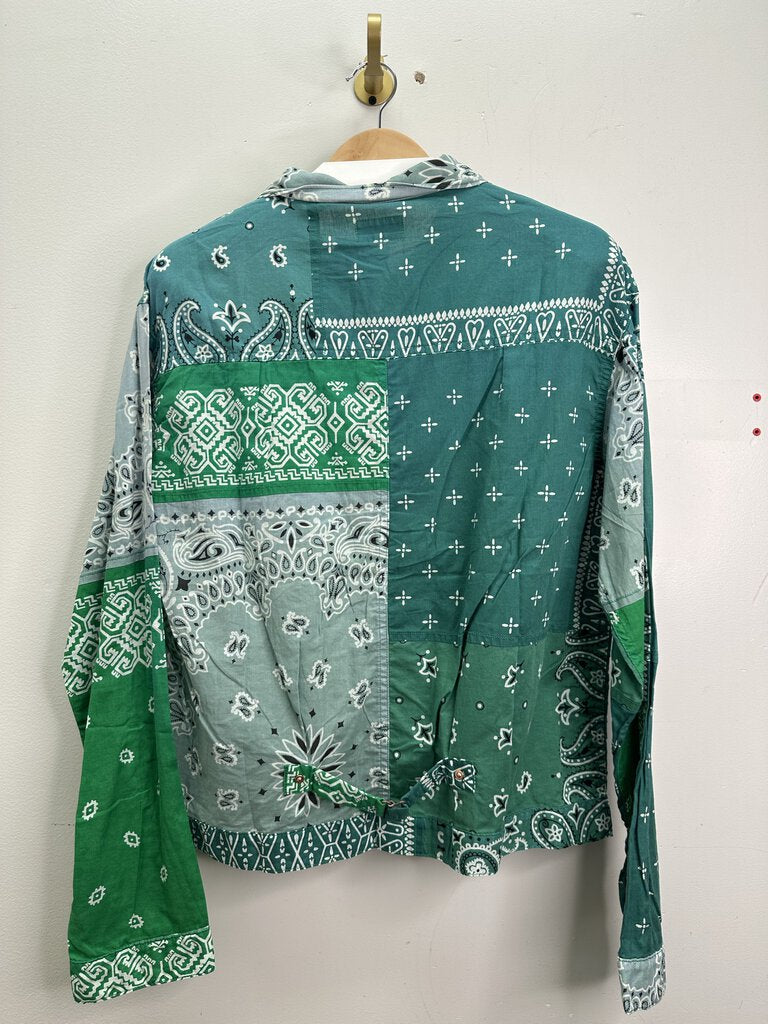 New Kapital Green Paisley Button Up Size 5