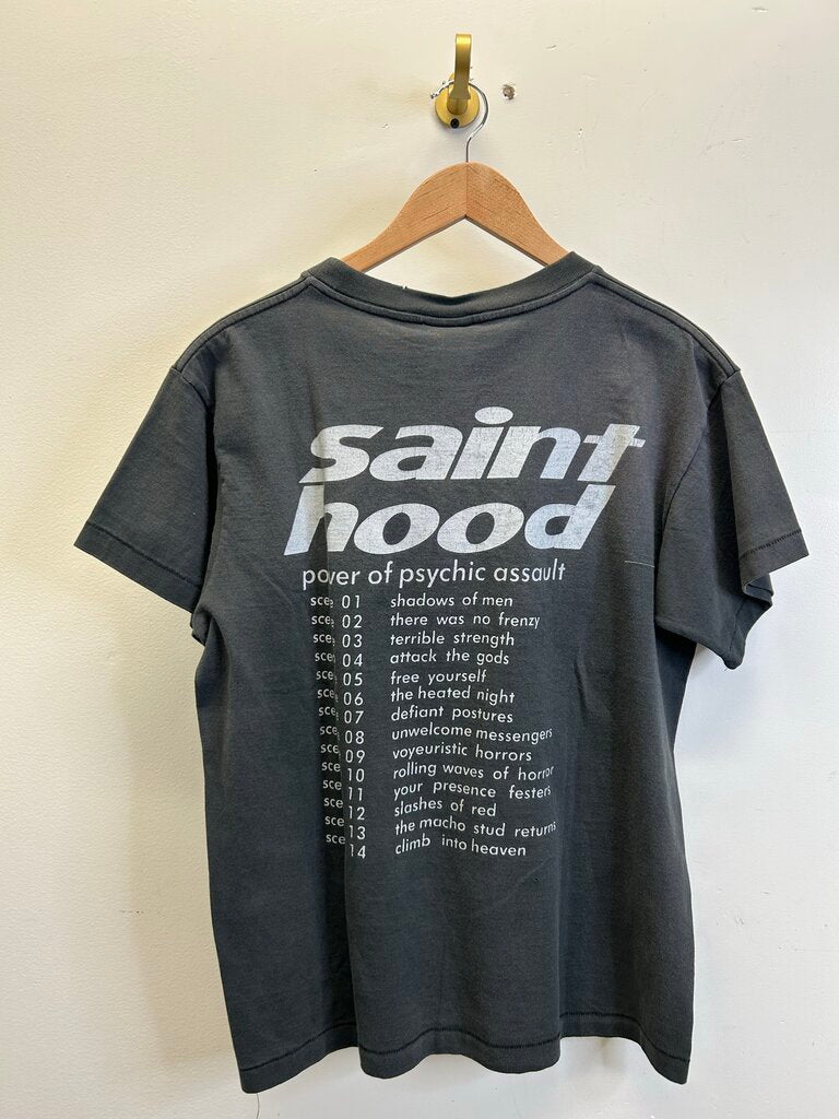 New Saint Hood Motorcycle Grey Tee Size Small