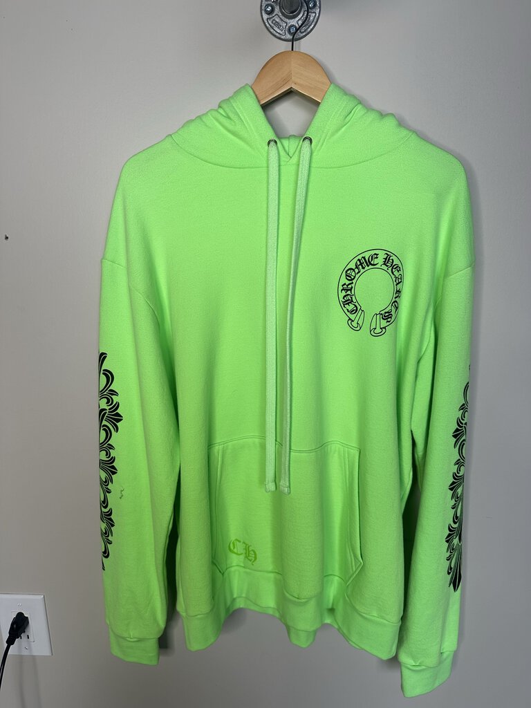 New Chrome Hearts Neon green Hoodie Size Medium