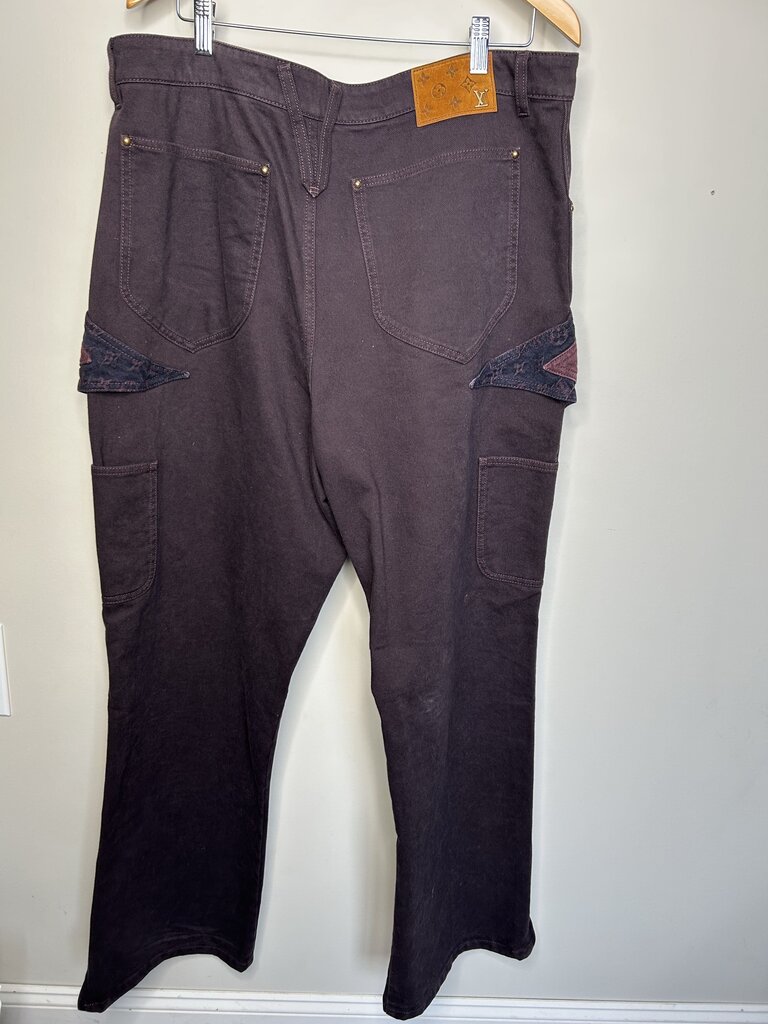 Preowned Louis Vuitton Floral Denim Pants Size 40