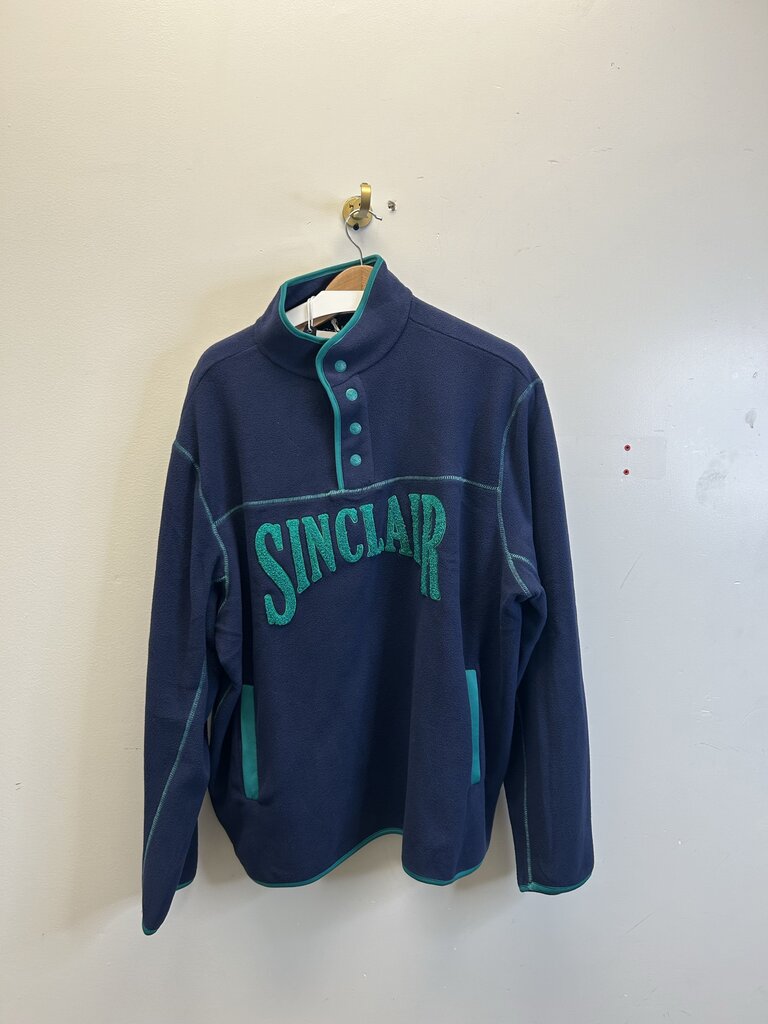 New Sinclair Navy Green Polar Fleece Button Up Size XL