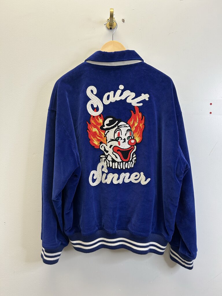 Preowned Saint Michael Blue Corduroy Button Jacket Size XL