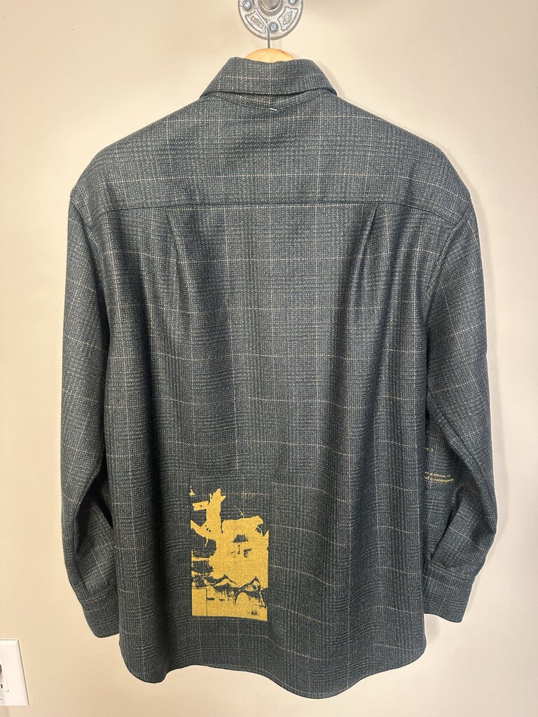 Preowned ERD Enfants Riches Deprimes Green Yellow Flannel Size Medium