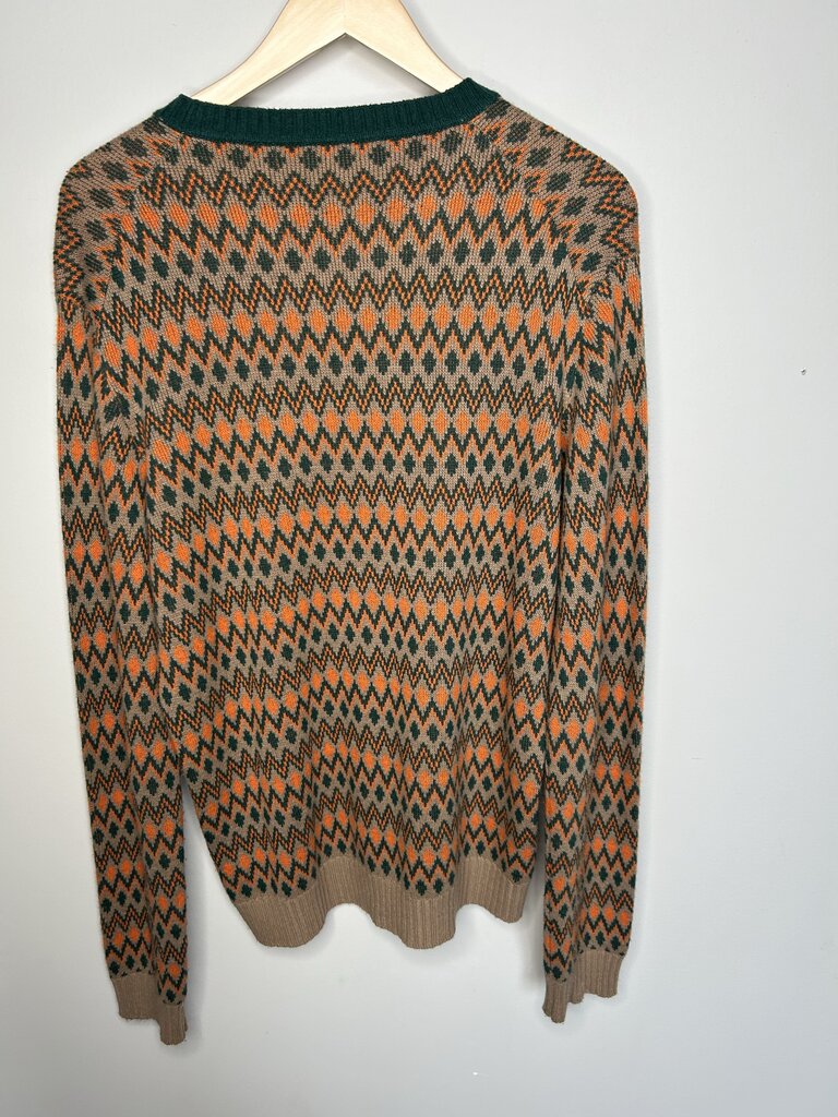 Preowned Prada Tan Green Sweater Size 54 (Large)