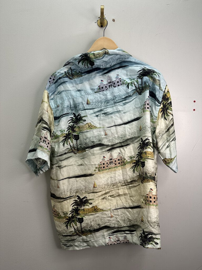 Preowned Amiri Silk Beverly Hills Button Up sz.XL