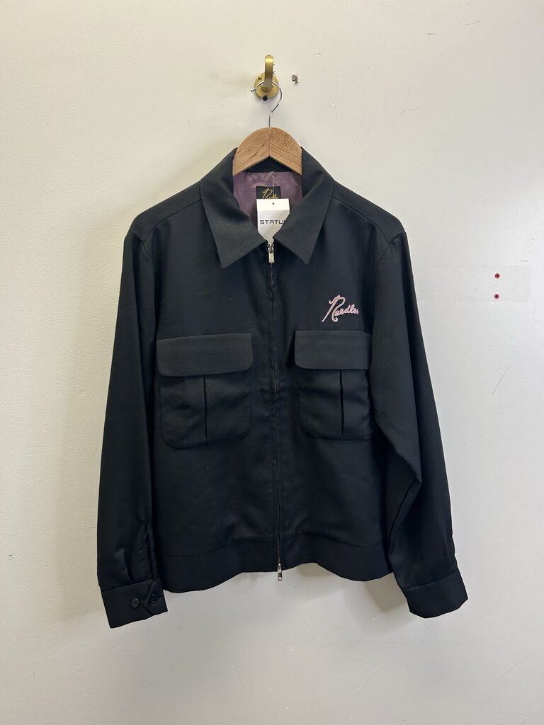 New Needles Black Pink Silk Jacket Size Small