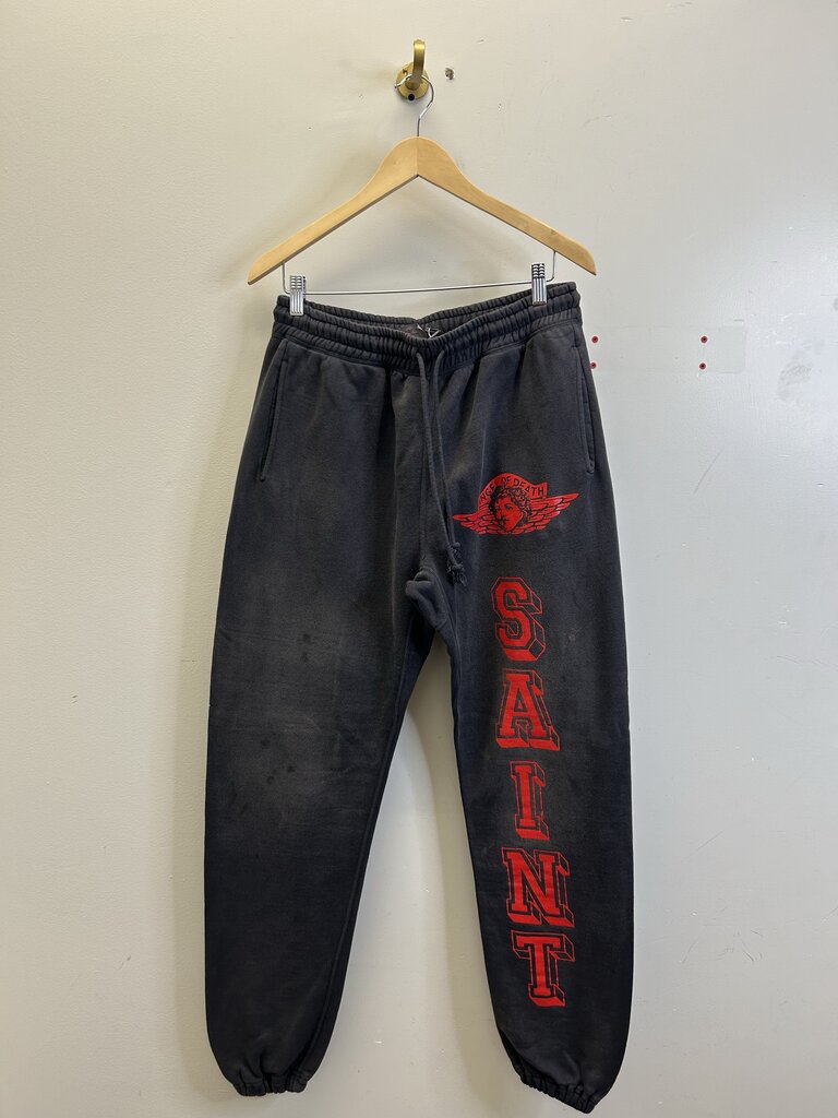 New Saint Michael Grey Red Angel Of Death Sweatpants Size Medium