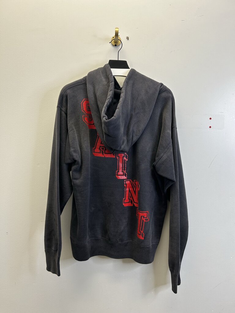 New Saint Michael Grey Red Angel Of Death Hoodie Size Large