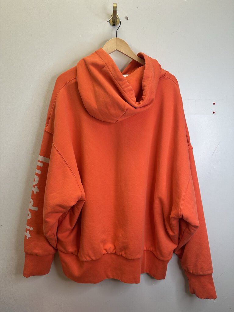 Preowned Nike Just Do It Orange Heavy Hoodie Size XXL