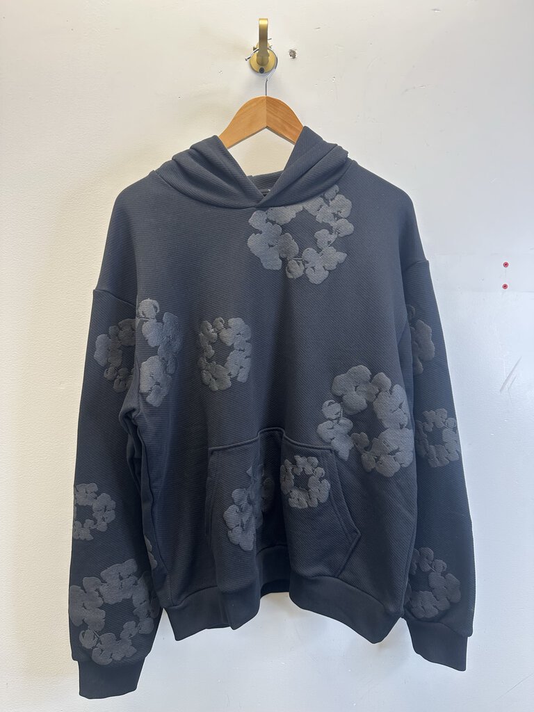 New Denim Tears Black/Black Wreath Hoodie Size Large
