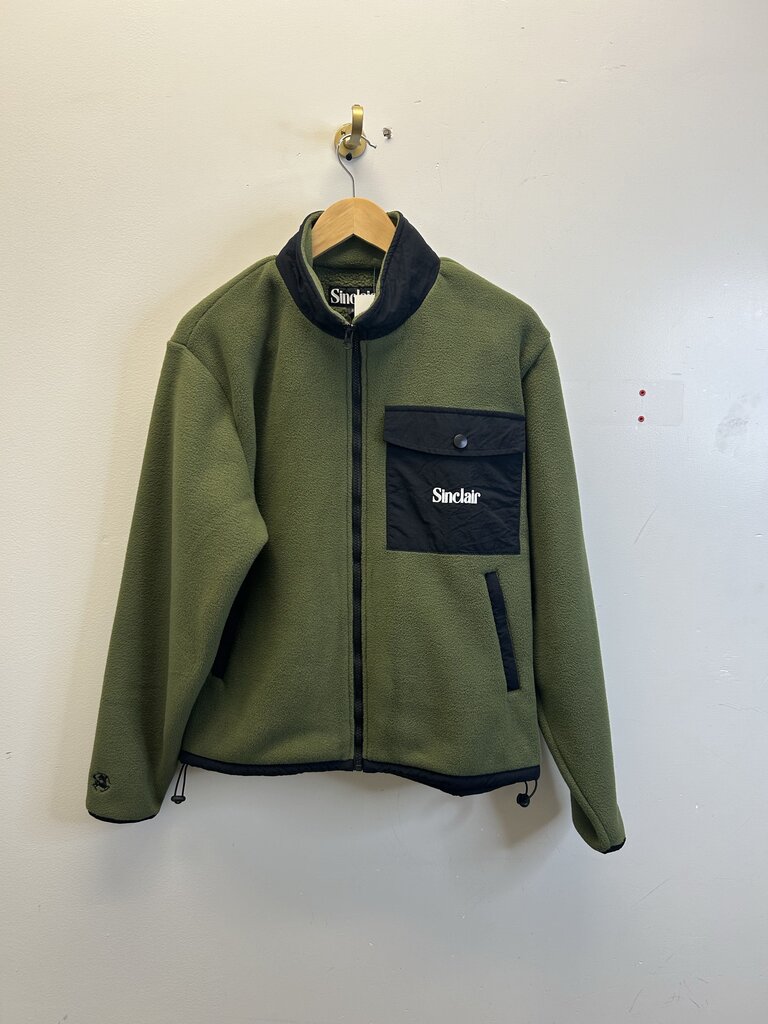 New Sinclair Olive Fleece Jacket Size Large