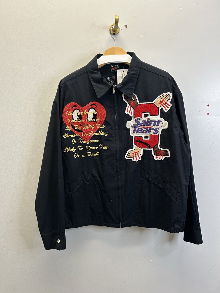Preowned Saint Michael Tears Black Work Jacket size S