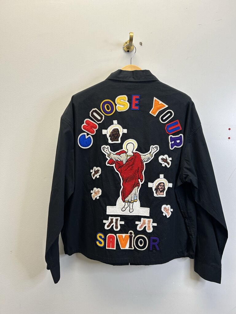 Preowned Saint Michael Tears Black Work Jacket size S