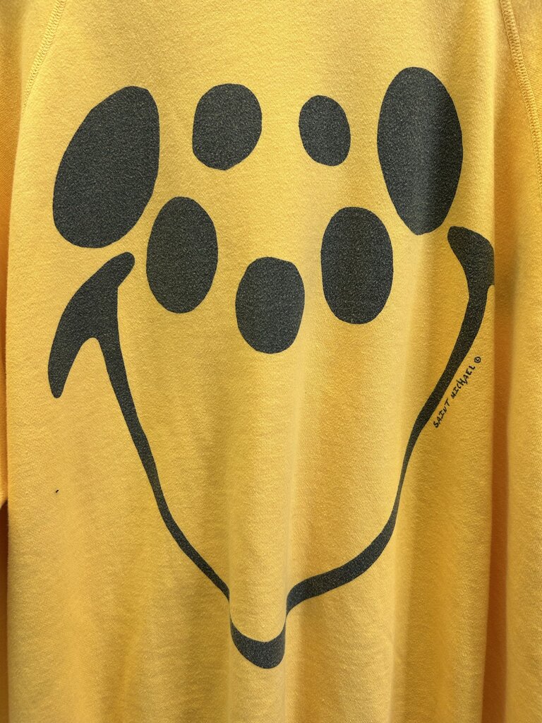 Preowned Saint Michael Smiley Yellow Hoodie Size XL