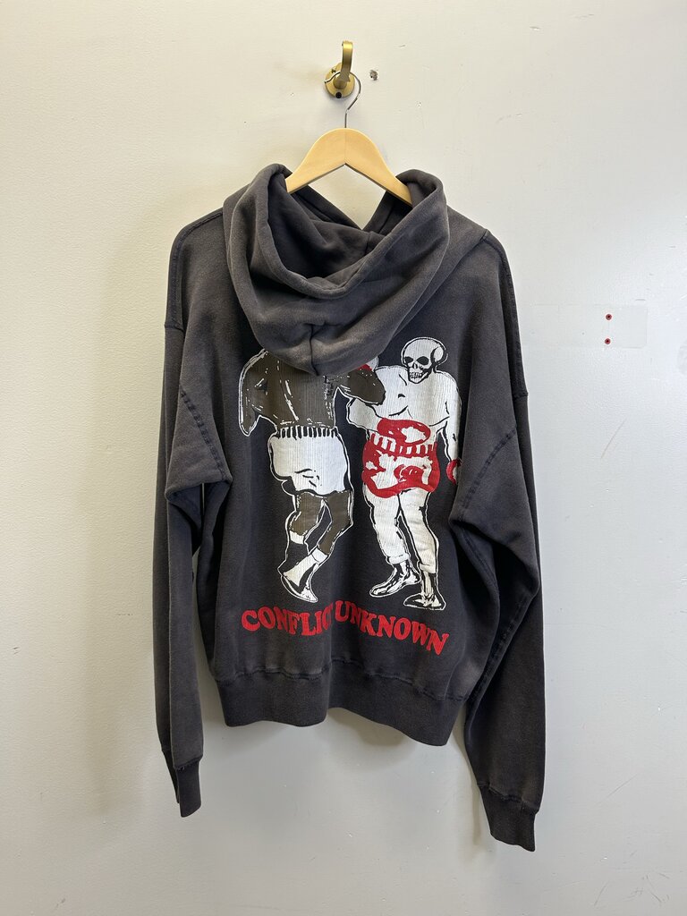 New Struggle Tears Grey Hoodie Size Large