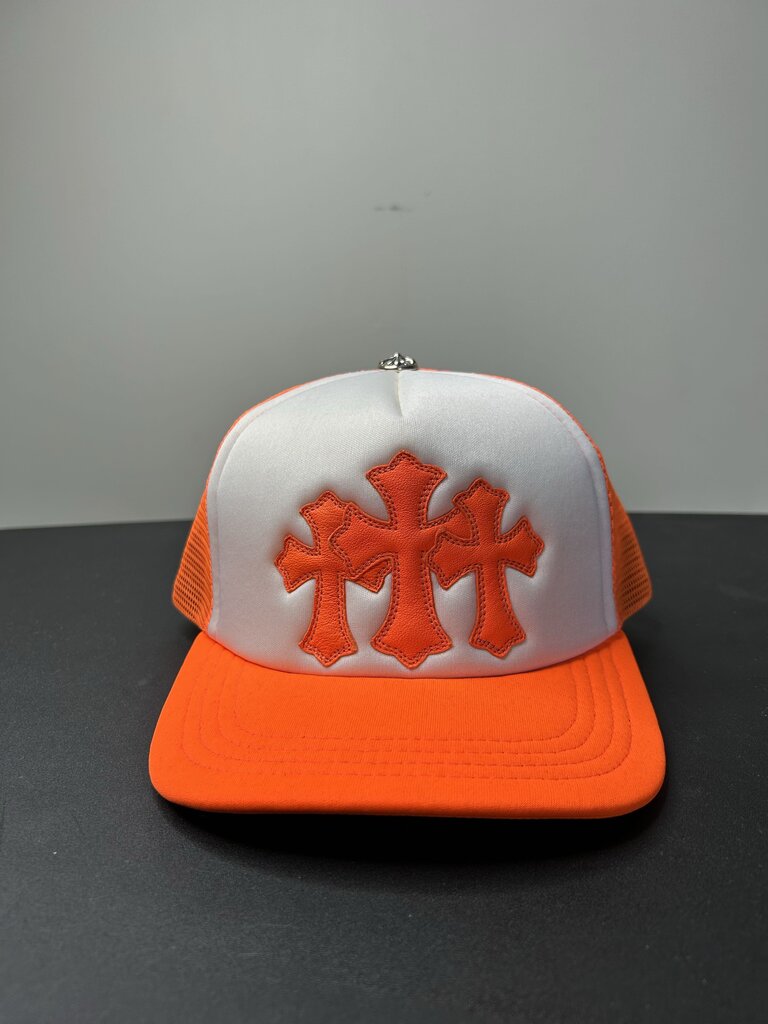New Chrome Hearts Orange Triple Cross Hat