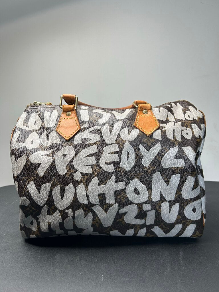 Preowned Louis Vuitton Sprouse White Speedy