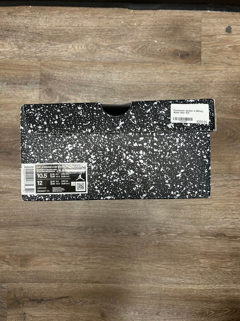 Preowned Jordan 4 Military Black Size 10.5