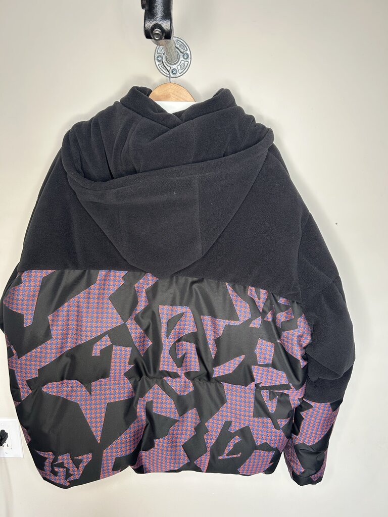 New Louis Vuitton Bimaterial Black Hoodie Puffer sz.56