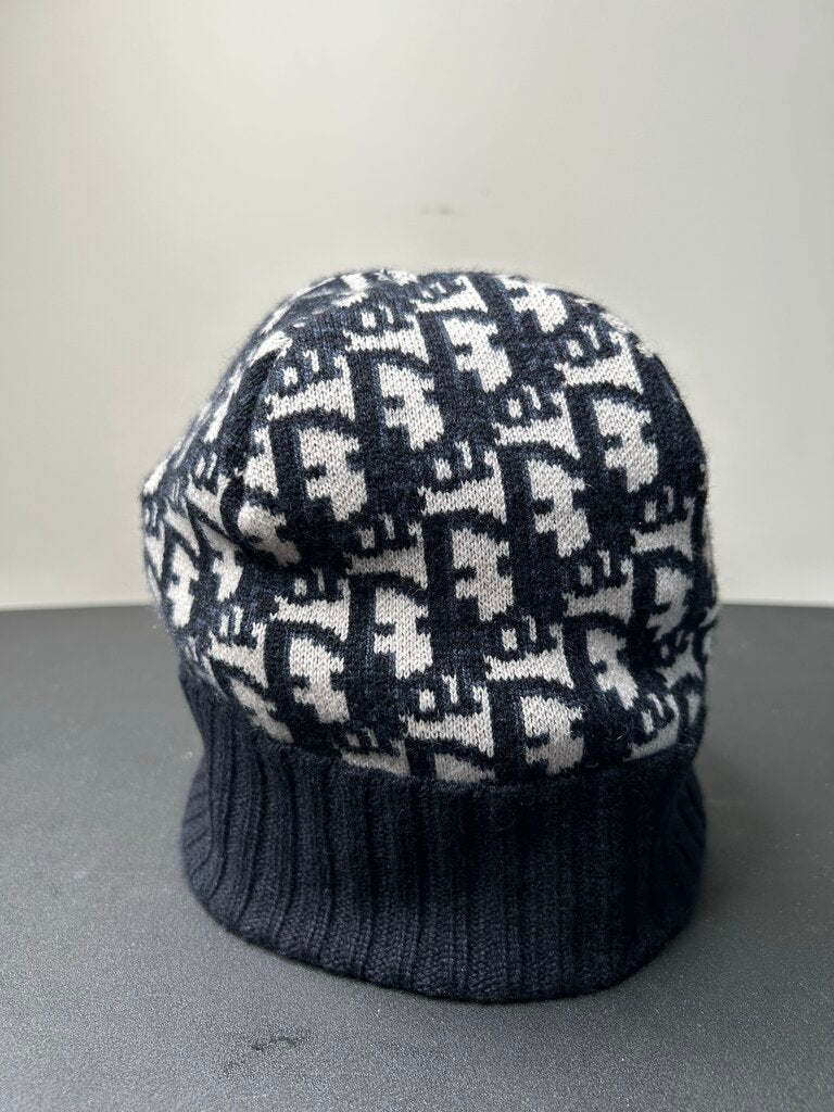 Preowned Dior Monogram Navy Beanie