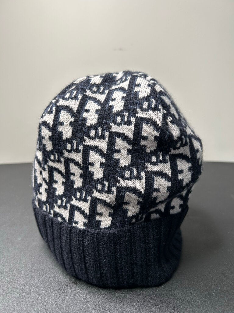 Preowned Dior Monogram Navy Beanie