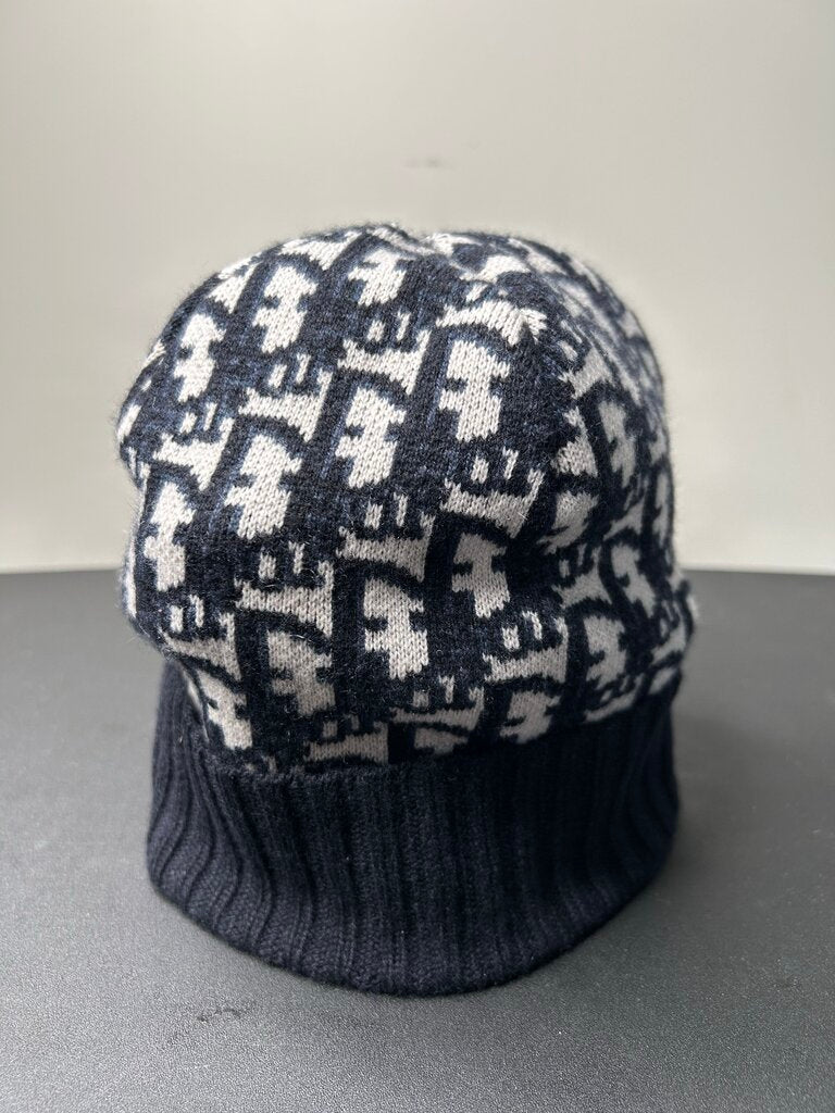 Preowned Dior Monogram Navy Beanie