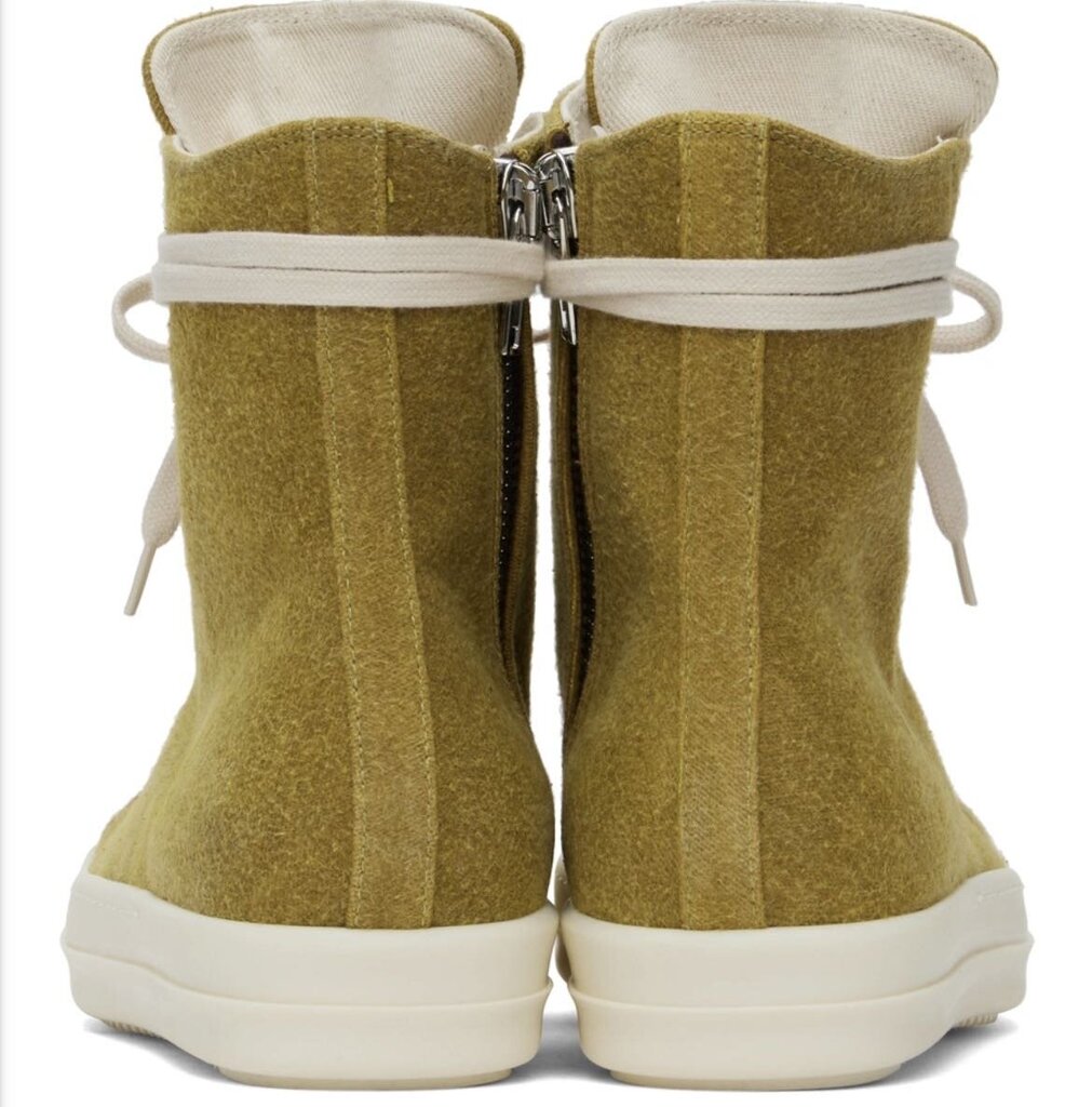 New Rick Owens Ramone High Mustard Suede Size 44