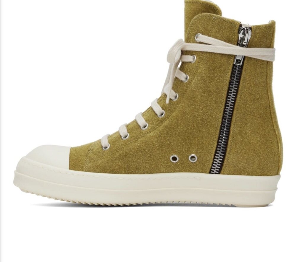New Rick Owens Ramone High Mustard Suede Size 44
