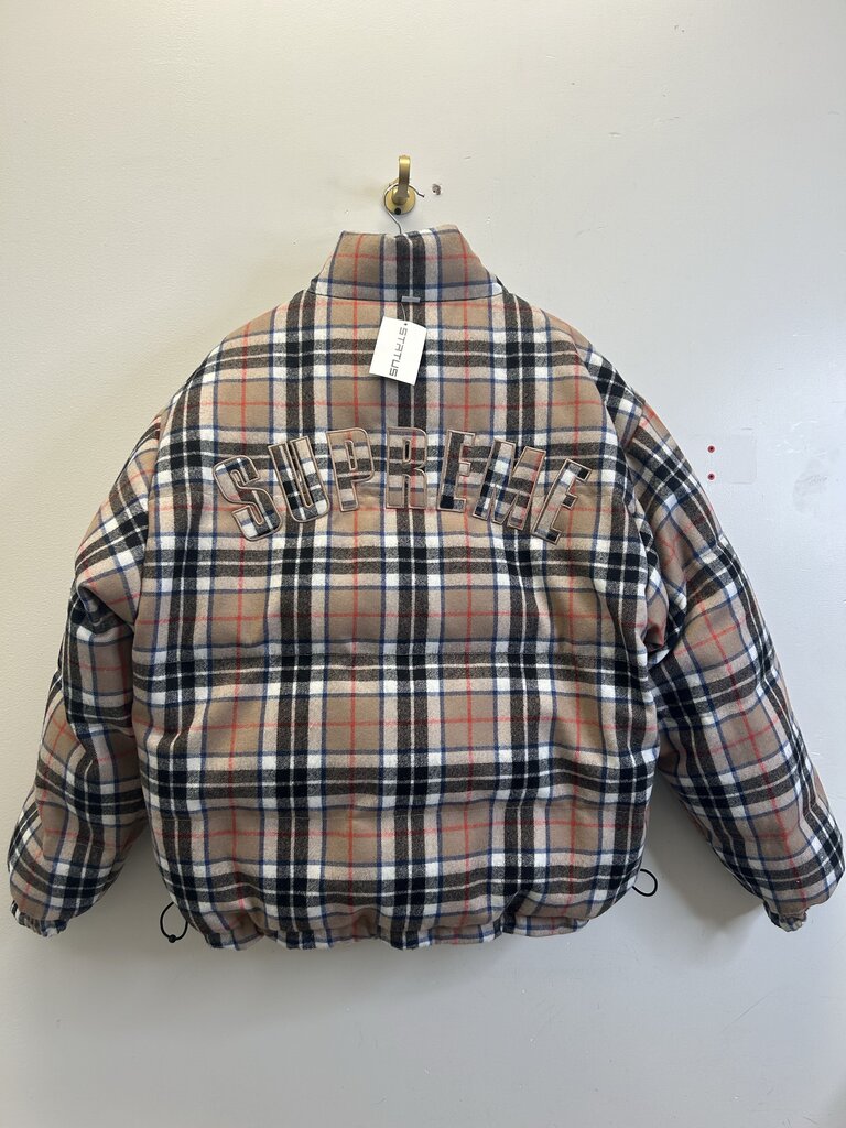 New Supreme Burberry Puffer Black Jacket size L