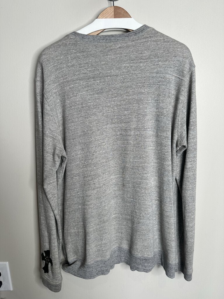 Preowned Chrome Heart Grey 3 Button Crewneck Sample size L/XL
